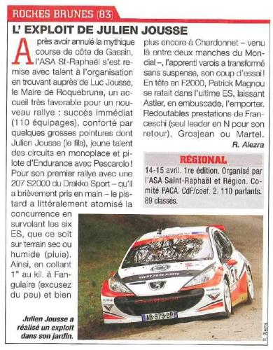 1er Rallye Régional des Roches Brunes en 2012